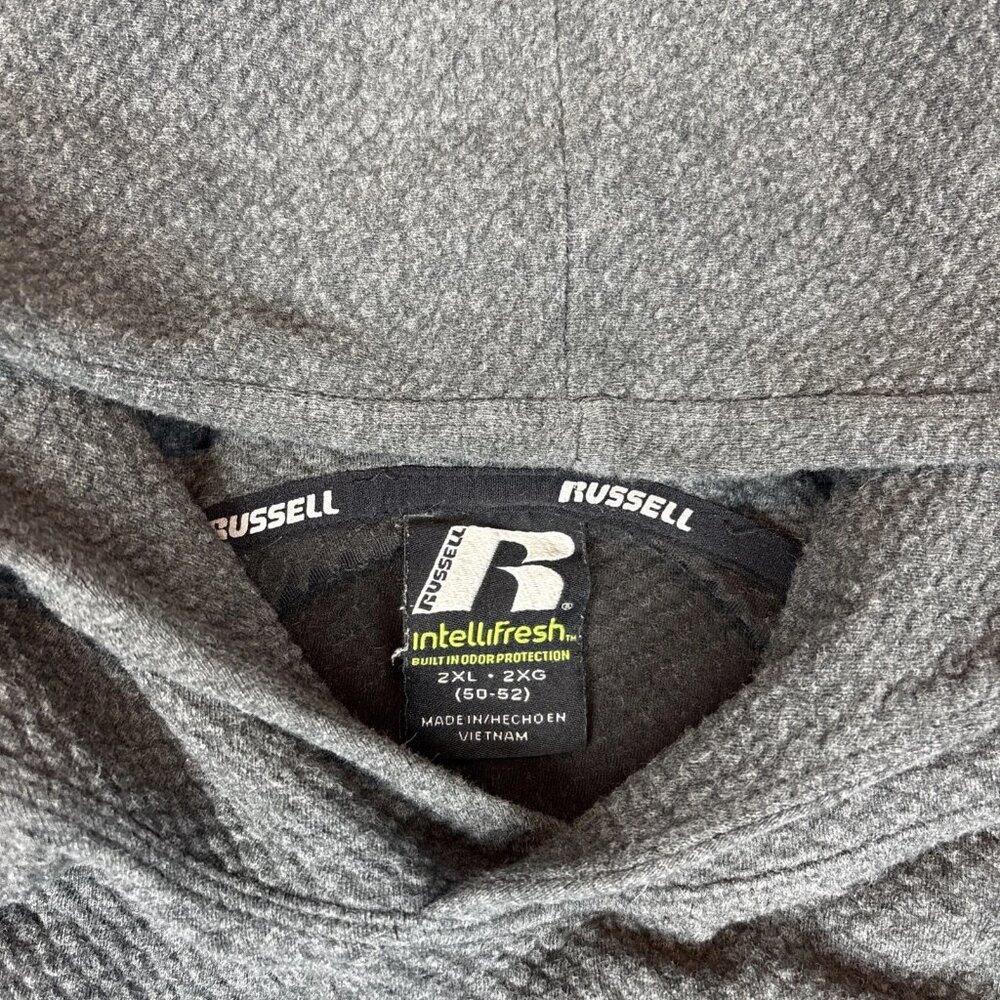 Russell Men’s 2XL Gray Textured Pullover Hoodie IntelliFresh - Picture 3 of 6